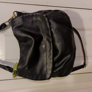 Slouchy black bag with shoulder and crossbody straps